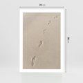 Plakat bez ramy 21x30 - Ślady na Złocistym Piasku - piasek, ślady stóp na piasku