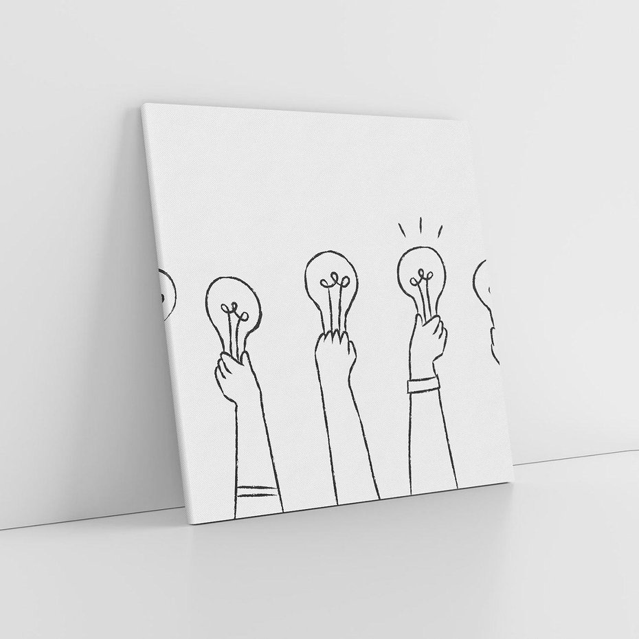 Obraz na płótnie 30x30 - Idea w Rękach - szkic, grafika