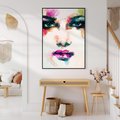 Obraz w ramie 50x70 - Eteryczna Głębia Dusz - portret twarz kobiety, wyraziste oczy - rama czarna