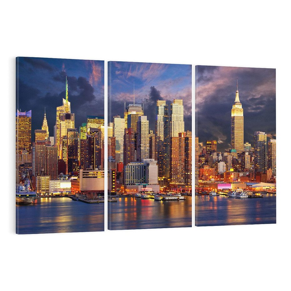 Obraz na płótnie 120x80 - Miasto Nocy - Nowy Jork, miasto