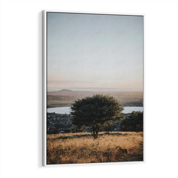 Obraz w ramie 80x120 - Siła Natury - drzewo, pejzaż - rama biała