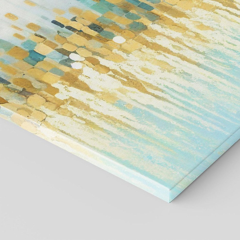 Obraz na płótnie 70x50 - Turkusowa Harmonia - abstrakcja, geometryczne plamki