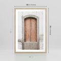 Plakat w ramie 50x70 - Śródziemnomorskie Drzwi Czasu - fotografia starych drzwi, śródziemnomorska architektura - rama drewno