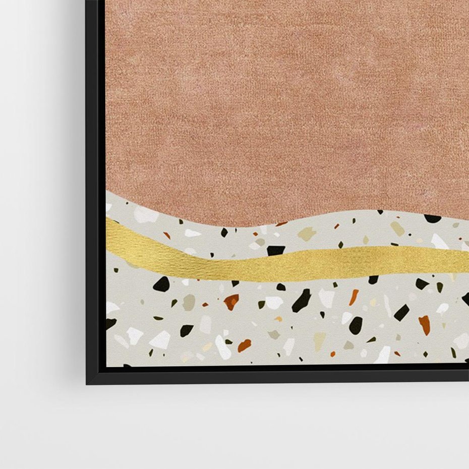 Obraz w ramie 70x50 - Tańczący w deszczu pigmentów - abstrakcyjne formy, rozlane farby - rama czarna