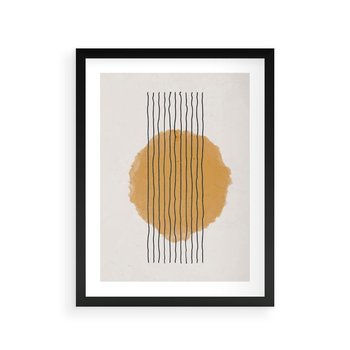 Plakat w ramie 30x40 - Taniec Emocji - abstrakcyjne akwarelowe plamy, nieregularne kreski - rama czarna