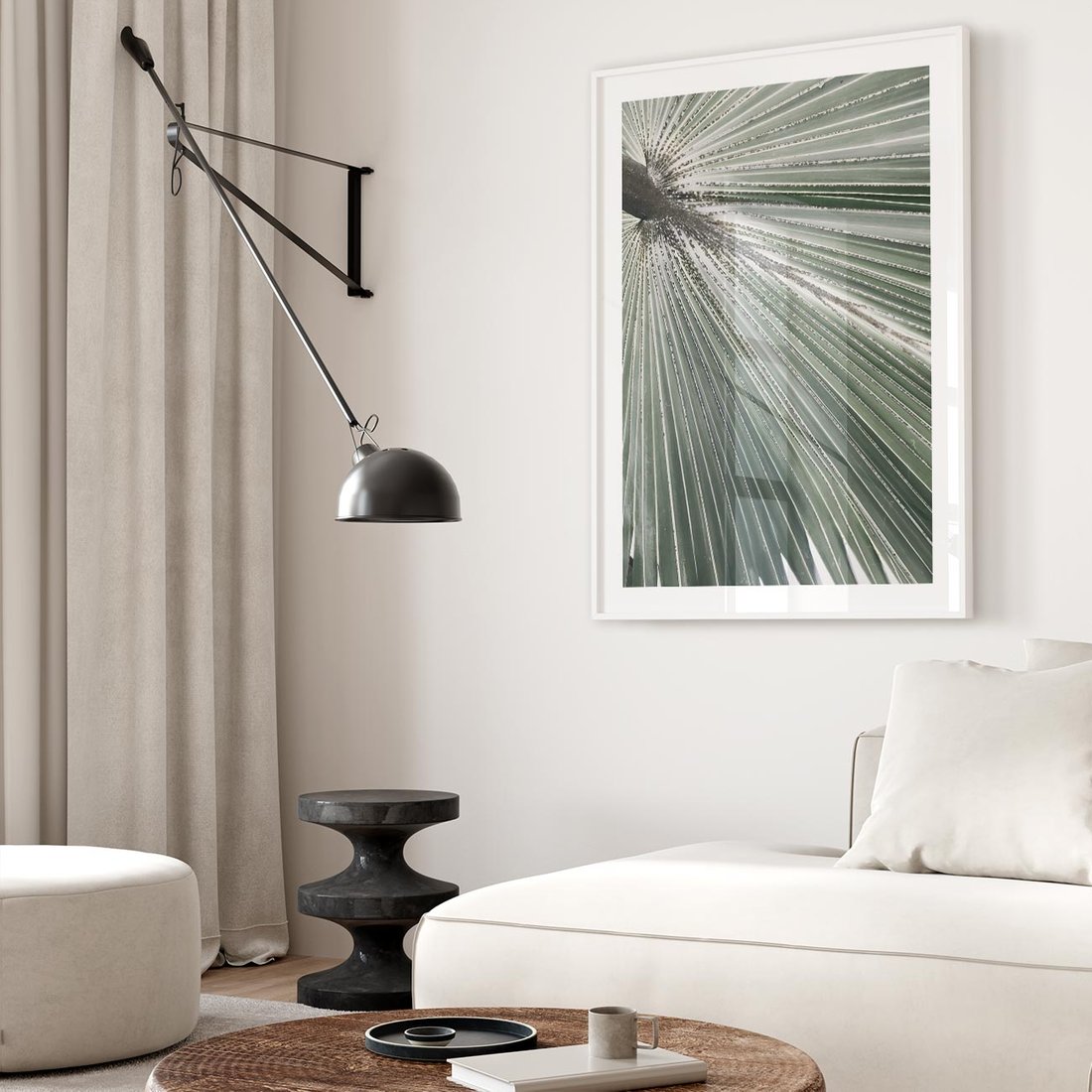 Plakat bez ramy 50x70 - Jasnozielony Świat - palma, liść