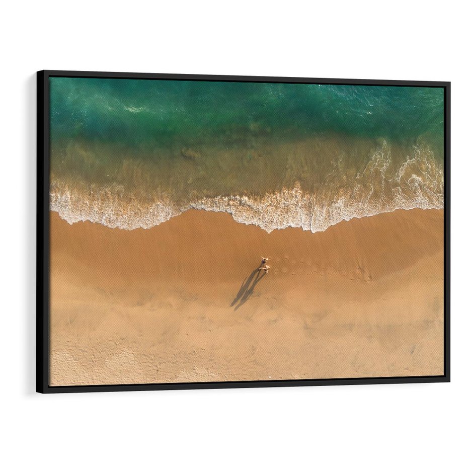 Obraz w ramie 70x50 - Oaza Relaksu - plaża, morze - rama czarna
