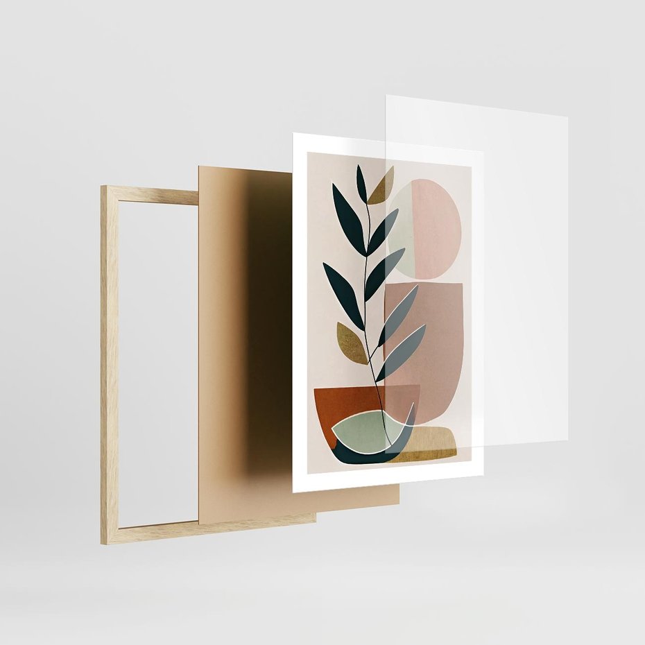 Plakat w ramie 50x70 - Boho Taniec Stylu - boho obraz, abstrakcja - rama drewno