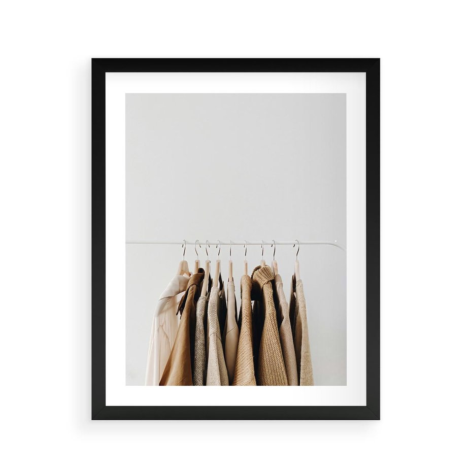 Plakat w ramie 40x50 - Boho Elegancja - boho kobiece zdjęcie, wieszak - rama czarna