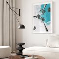 Plakat bez ramy 21x30 - Palmy w Gorącym Niebie - palmy, ujęcie z dołu