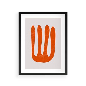 Plakat w ramie 40x50 - Eksploracja Nowego Światła - abstrakcyjna pomarańczowa forma, minimalizm - rama czarna