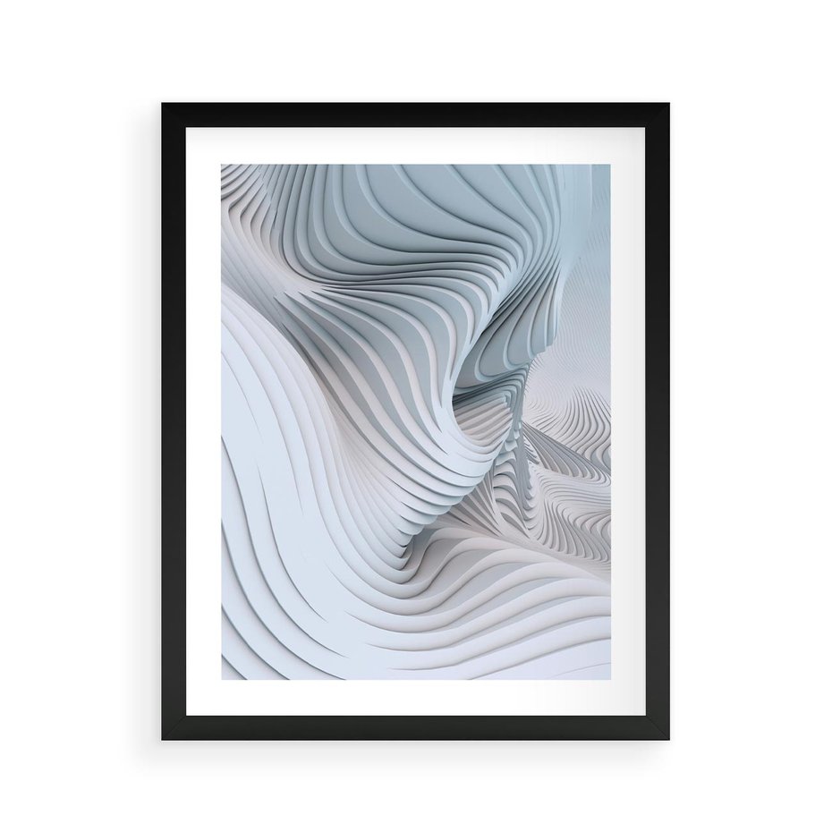 Plakat w ramie 40x50 - Abstrakcyjne Przestrzenie - geometria, 3D - rama czarna