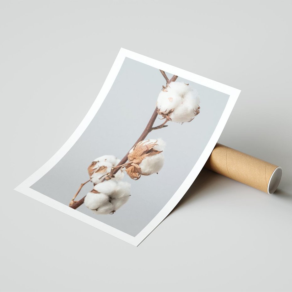 Plakat bez ramy 40x50 - Bawełniana boho miękkość - bawełna, boho