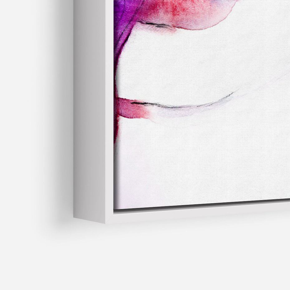 Obraz w ramie 80x120 - Kobieta Twarz Abstrakcja - kobieta, twarz - rama biała