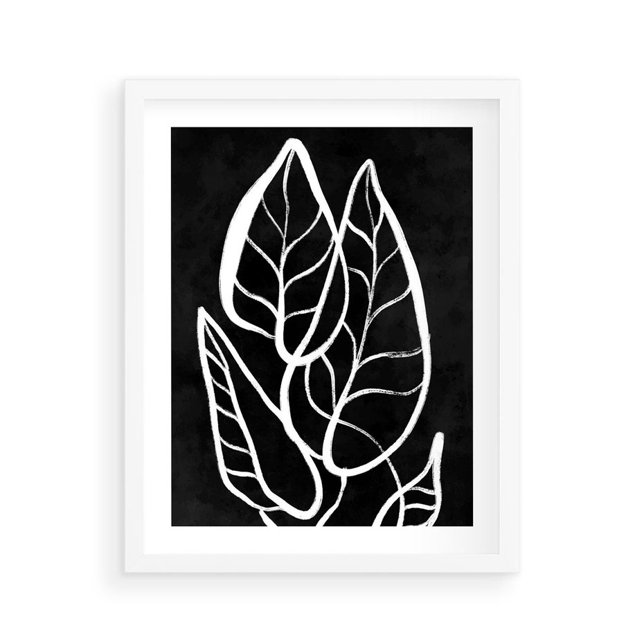 Plakat w ramie 40x50 - Lustrzane Odbicie - mroczna sztuka, minimalizm - rama biała