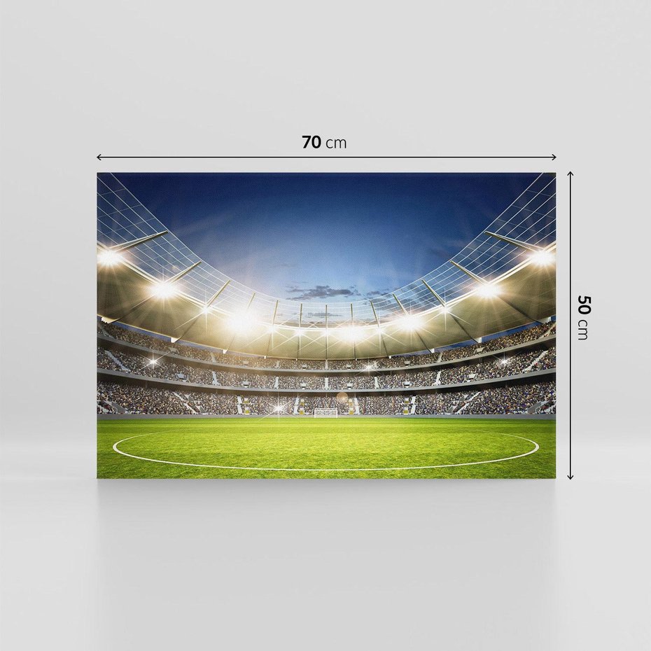 Obraz na płótnie 70x50 - pasja piłki nożnej - stadion, piłka