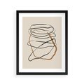 Plakat w ramie 40x50 - Bezczasowe Kontury - abstrakcyjne linie, zaplątane - rama czarna