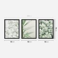 Zestaw obrazy w ramie 50x70 galeria - Liście, zieleń, minimalizm - rama czarna