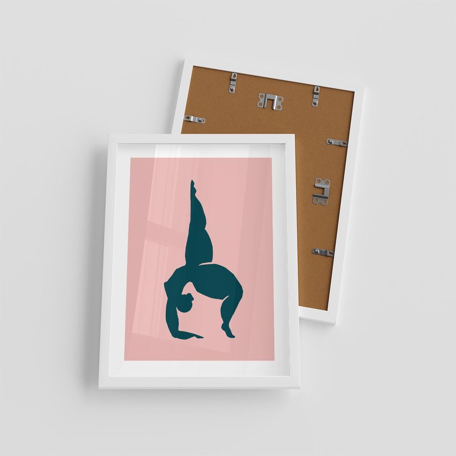 Plakat w ramie 30x40 - Zaklęte Wzory - abstrakcja, kobieca sylwetka - rama biała