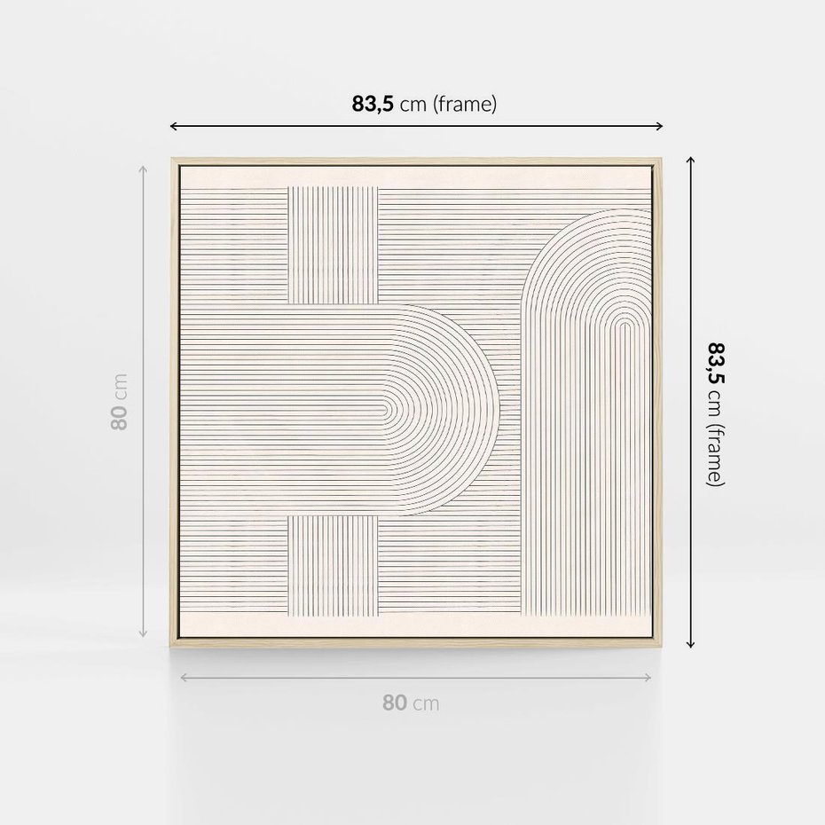 Obraz w ramie 80x80 - Geometryczna Elegancja Mid Century - mid century, minimalizm - rama drewno