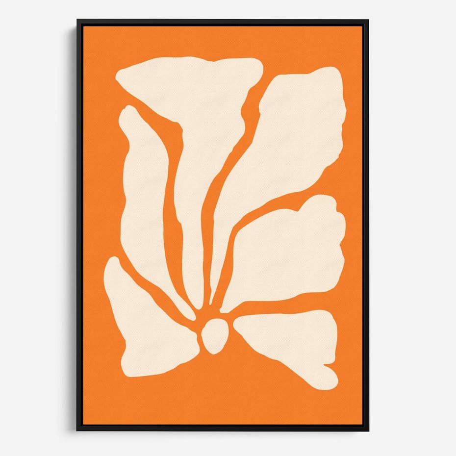 Obraz w ramie 70x100 - Wibracje Barw - abstrakcyjny boho plakat, pomarańczowe tło - rama czarna