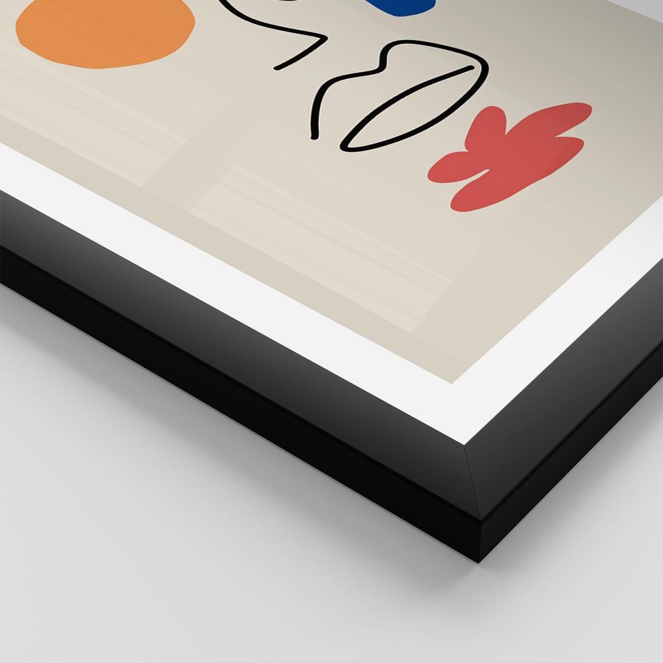 Plakat w ramie 30x40 - Impresje Plam - abstrakcyjny obraz, przypomina twarz - rama czarna