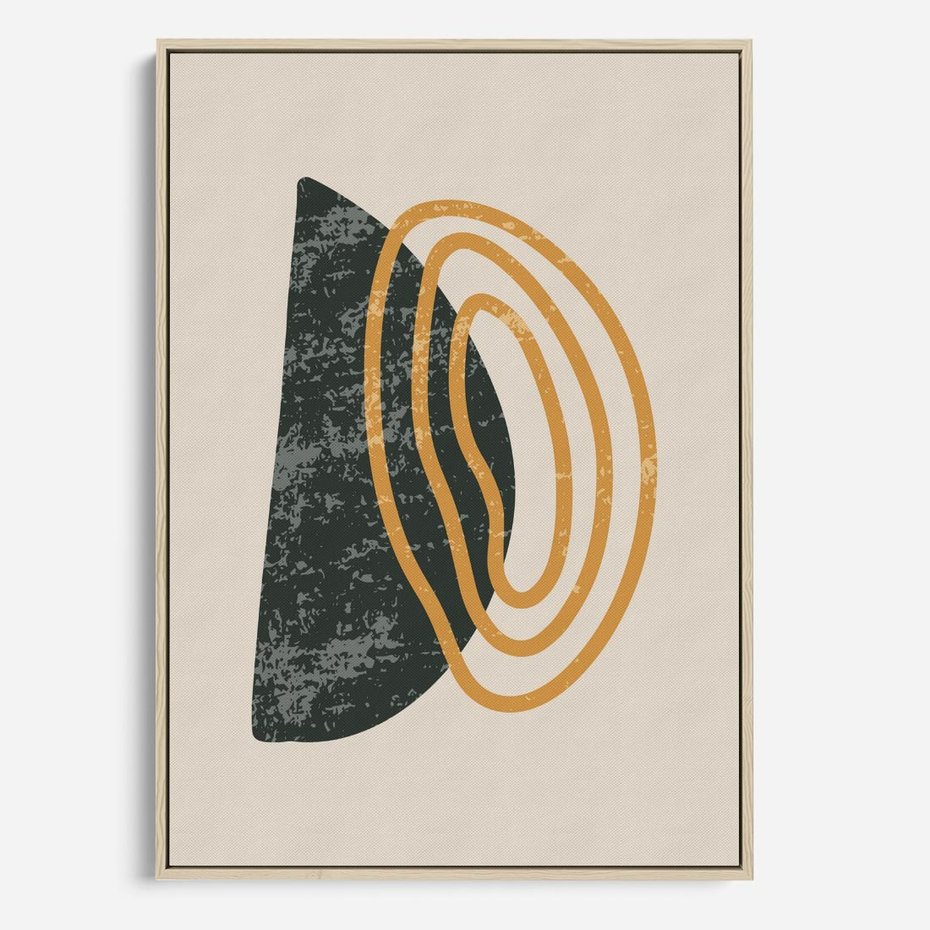 Obraz w ramie 80x120 - Nowoczesne Dialogi Materii - nowoczesny plakat, abstrakcyjne kształty - rama drewno