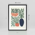 Plakat w ramie 50x70 - Abstrakcyjne Roślinne Formy - nowoczesna grafika, rośliny - rama czarna