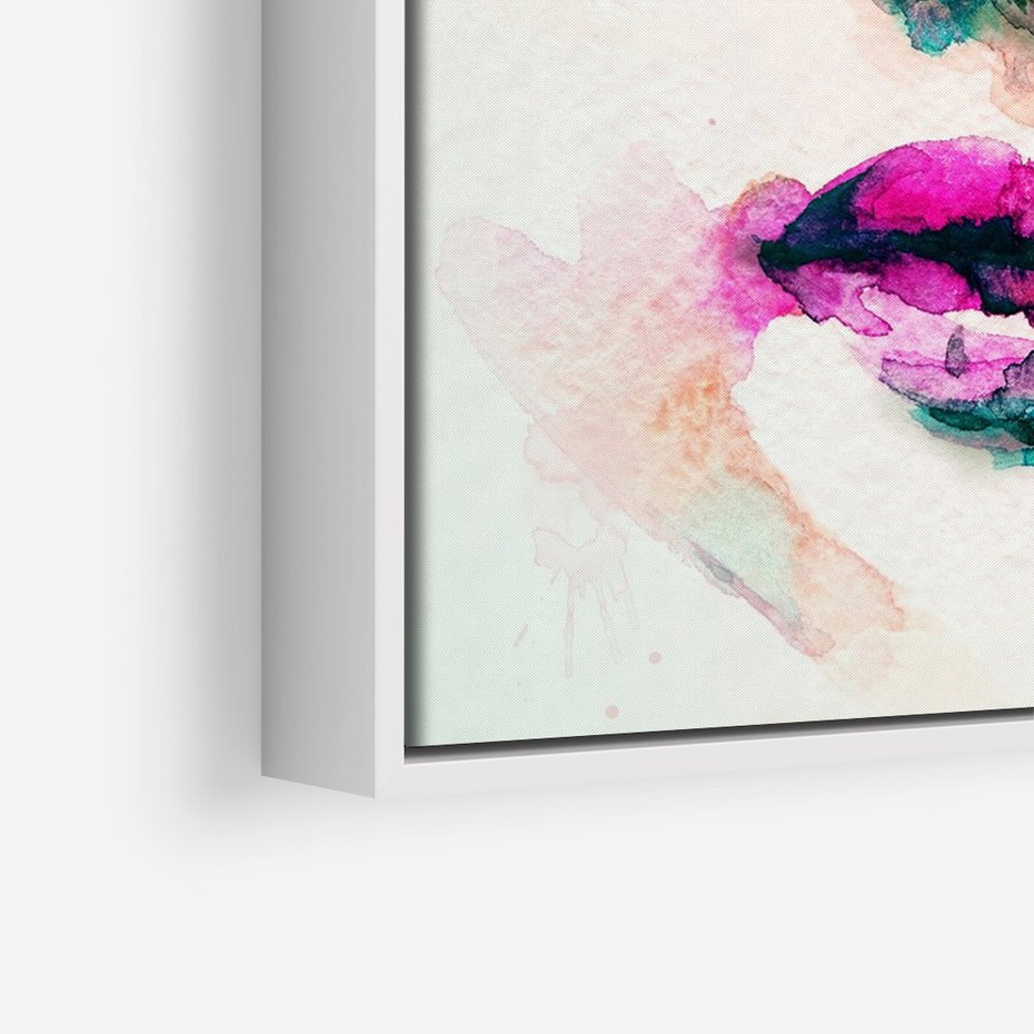 Obraz w ramie 80x120 - Eteryczna Głębia Dusz - portret twarz kobiety, wyraziste oczy - rama biała