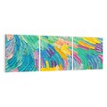 Obraz na płótnie 120x40 - Egzotyczne Pióra - abstrakcyjne dzieło, farby olejne