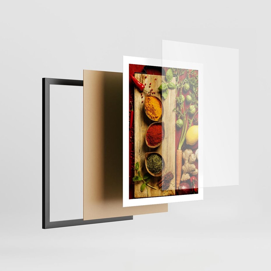 Plakat w ramie 50x70 - Smakowy Zmysł - przyprawy, kuchnia - rama czarna