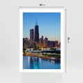 Plakat bez ramy 50x70 - Miasto nad Rzeką - miasto, rzeka