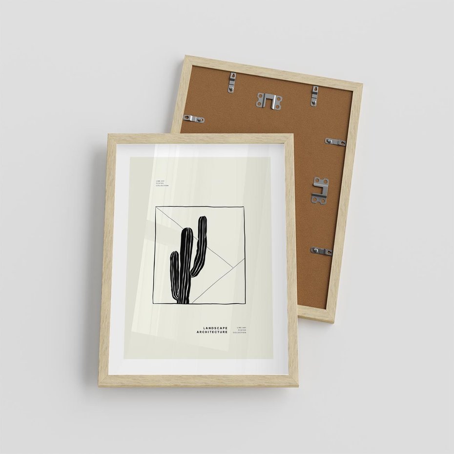 Plakat w ramie 30x40 - Zaklęta roślinna ekspresja - nowoczesna sztuka, minimalistyczny styl - rama drewno