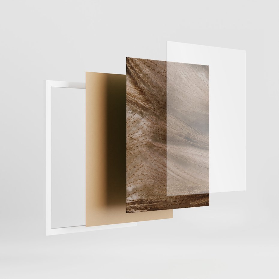 Zestaw obrazy w ramie 50x70 galeria - Boho, suche, kwiaty, trawy - rama biała