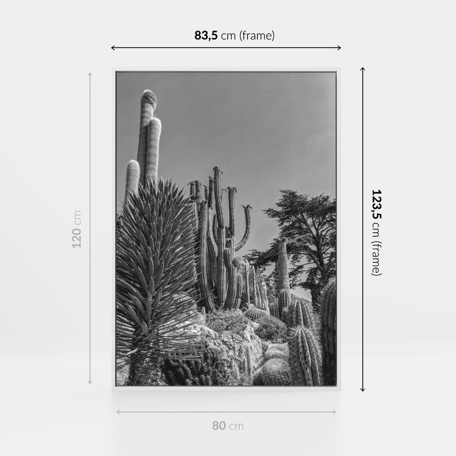 Obraz w ramie 80x120 - Pustynny Klimat - czarno białe zdjecie, pustynia - rama biała