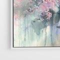 Obraz w ramie 50x50 - Efemeryczne Kwitnienie Drzew - akwarela, rozmyte pastelowe tłó - rama biała
