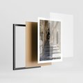 Plakat w ramie 50x70 - Urok uliczki: perspektywa miasta - uliczka, perspektywa - rama czarna