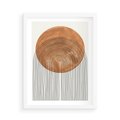 Plakat w ramie 50x70 - Konturem Kształtowane - koło, boho styl - rama biała