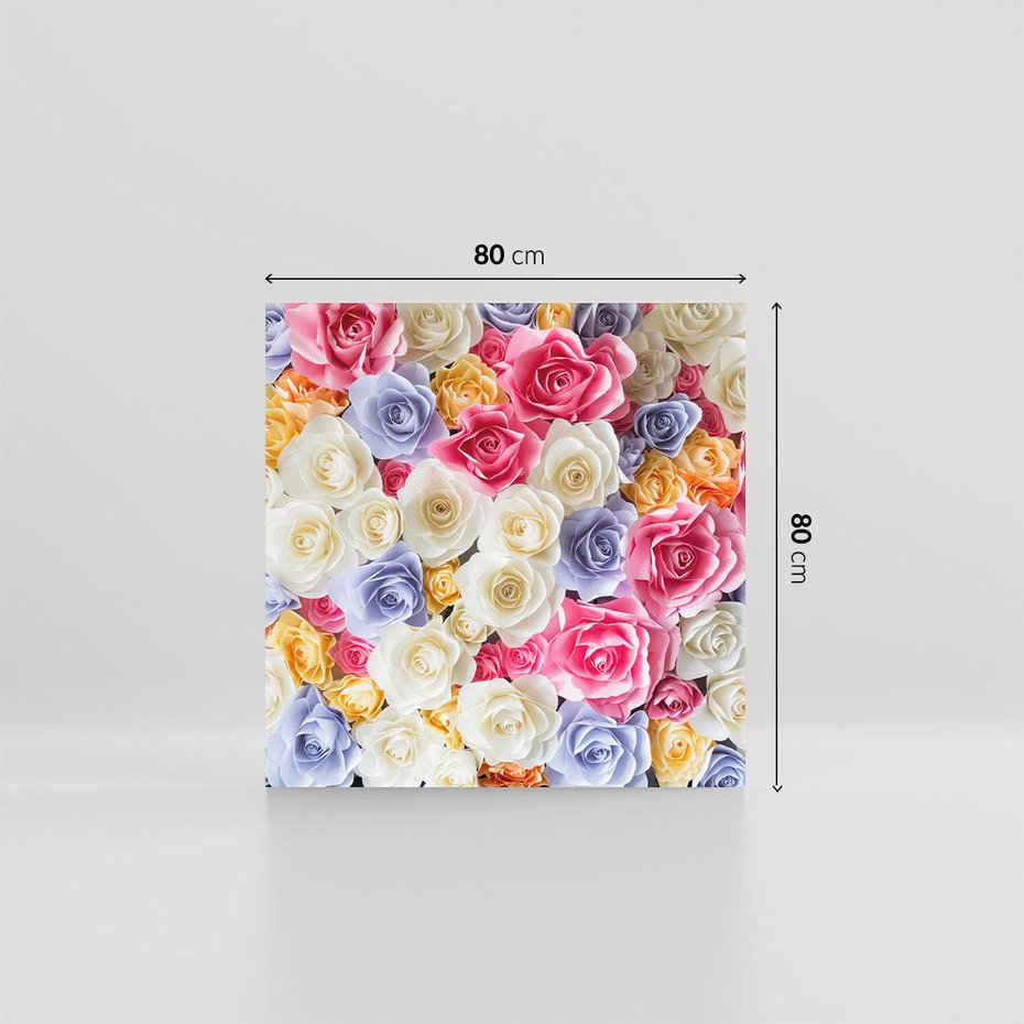 Obraz na płótnie 80x80 - Elegancja w kwiatach - kwiaty, róże