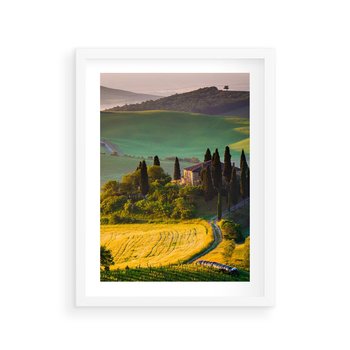 Plakat w ramie 40x50 - Pejzaż w perspektywie - pejzaż, perspektywa - rama biała