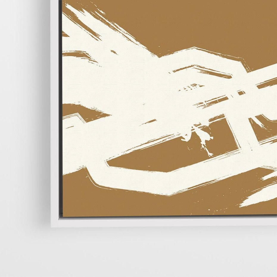 Obraz w ramie 50x50 - Taniec Energii - abstrakcyjne kreski, maźnięcia - rama biała