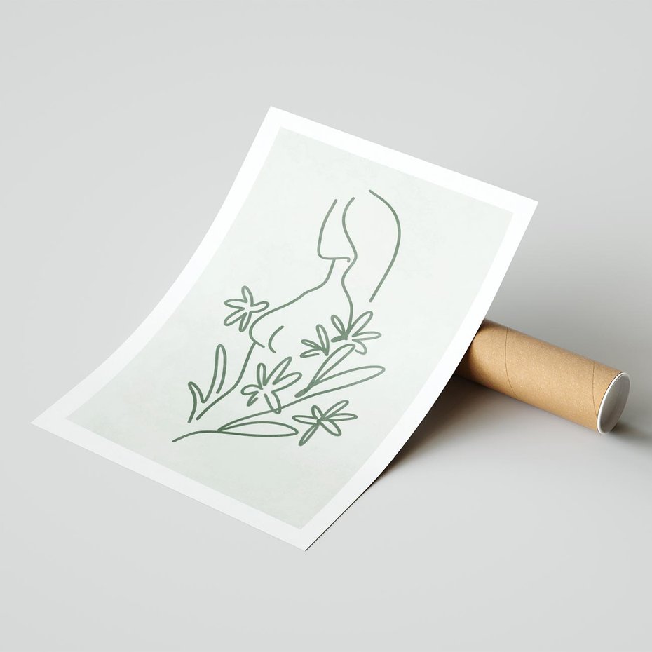 Plakat bez ramy 30x40 - Odbicia Zielonego Raju - zielony odcień, abstrakcja