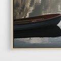 Obraz w ramie 80x120 - Refleksje Natury - morze, łódka - rama drewno