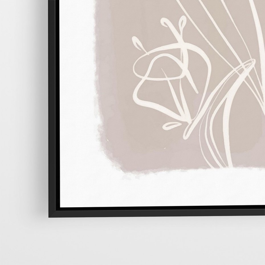 Obraz w ramie 70x100 - Pastelowe Nastroje - nowoczesny subtelny plakat, beżowy - rama czarna