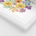 Plakat w ramie 30x40 - Kwiatowe Wibracje - akwarelowe polne kwiaty, minimalistyczny plakat - rama biała