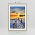 Plakat w ramie 50x70 - Zachód słońca na pomostach - zachód, słońca - rama drewno