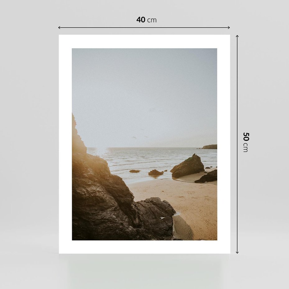 Plakat bez ramy 40x50 - Magia Wieczornego Spokoju - plaża, zachód