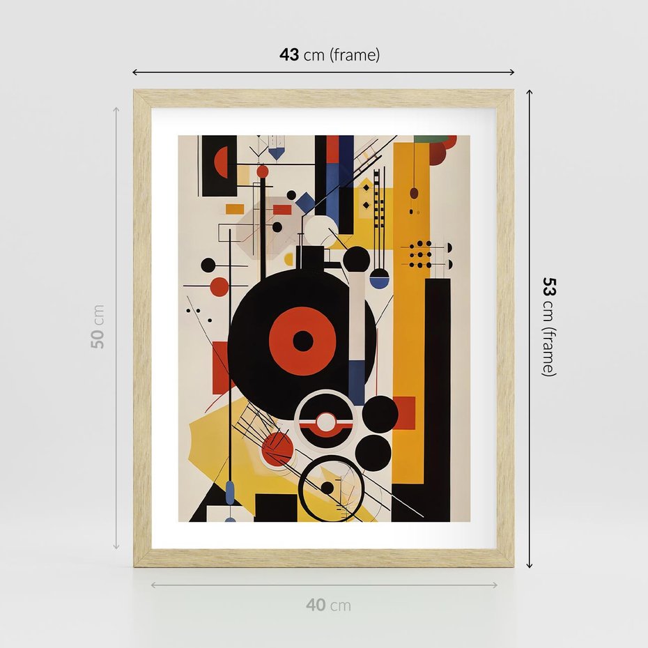 Plakat w ramie 40x50 - Wnętrza Refleksyjnego Światła - modernistyczny obraz, styl bauhaus - rama drewno