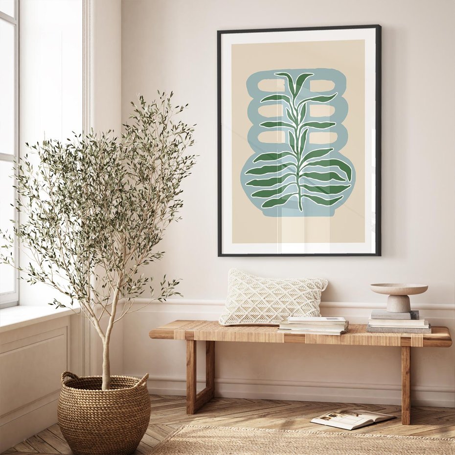 Plakat bez ramy 50x70 - Wewnętrzne Spektrum - boho styl, wazon