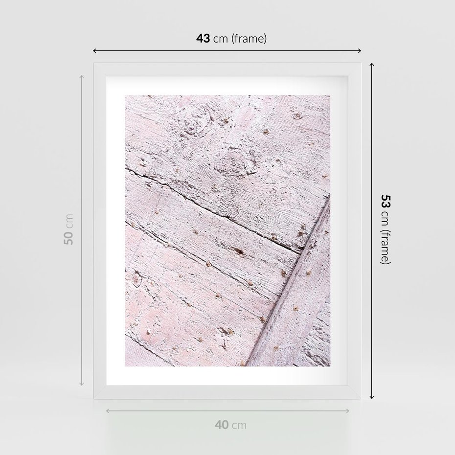Plakat w ramie 40x50 - Nowoczesna Elegancja - beton, struktura - rama biała